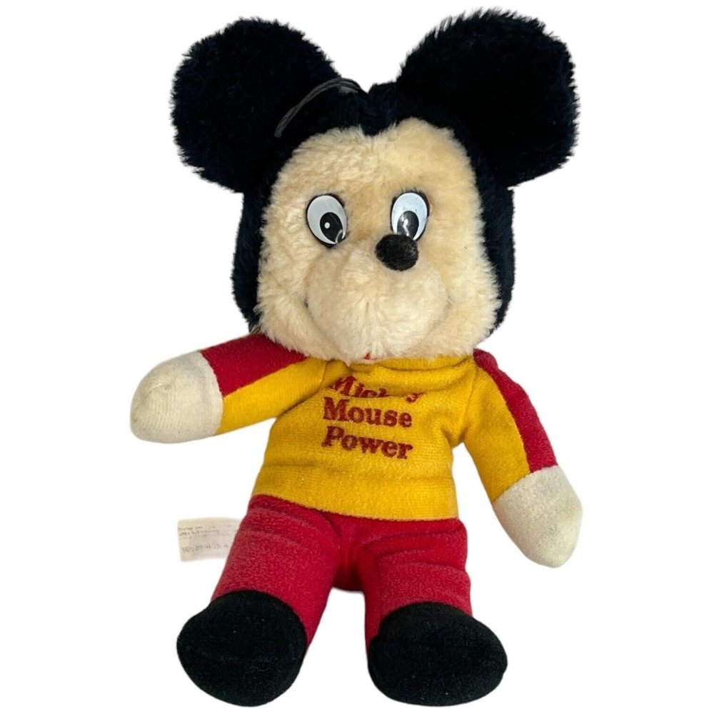 Vintage Knickerbocker Mickey Mouse Power Plush 10” Stuffed Animal Disney Toy